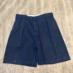 Vintage Y2K Polo Ralph Lauren Golf Pleated Men's Navy Blue Shorts Size 36 Preppy